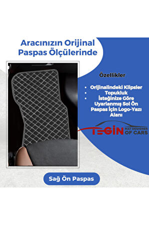 Jaguar Xj 6 X300 1994-1997 Prime Siyah Beyaz Deri Gri Kenar Paspas