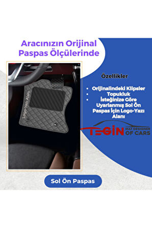 Audi A8 2010 Ve Sonrası Uzun Prime Gri Deri Gri Kenar Paspas Paspas