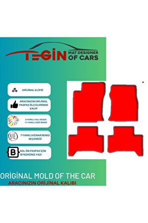 Toyota Land Cruiser Prado J120 2002-2009 Prime Siyah Halı Bej Kenar Paspas