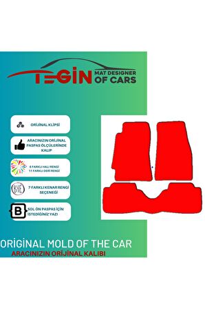 Honda Civic Eg 1991-1995 Hatchback Prime Siyah Halı Bej Kenar Halı Paspas