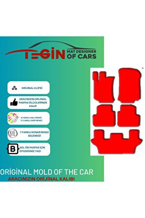 Mercedes R Serisi W251 2006-2013 -7kişi  Siyah Halı Bej Kenar Halı Paspas