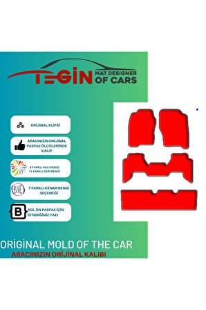 Nissan Pathfinder R51 2004-2012 -4parça  Siyah Halı Bej Kenar Halı Paspas