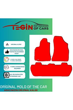 Peugeot Partner Tepee Partner 2012 Prime Siyah Halı Bej Kenar Halı Paspas