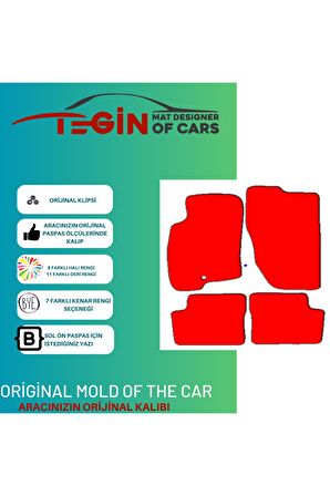 Fiat Grande Punto 2005 Ve Sonrası Prime Siyah Halı Bej Kenar Halı Paspas