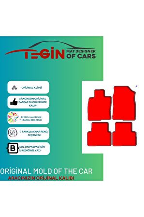 Honda Civic 2016 Ve Sonrası -hatchback  Siyah Halı Bej Kenar Halı Paspas