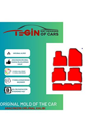 Hyundai Santafe Cm 2006-2012 -7kişilik  Siyah Halı Bej Kenar Halı Paspas