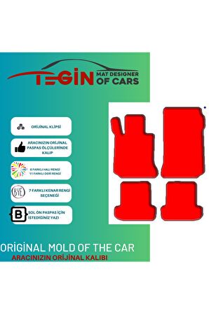 Mercedes C Serisi Coupe C204 2011-2014  Siyah Halı Bej Kenar Halı Paspas