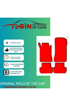 Mercedes Clk W209 2002 Ve Sonrası Prime Siyah Halı Bej Kenar Halı Paspas