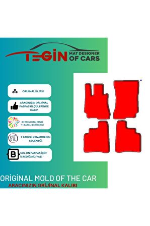 Mercedes S Serisi W221 2006-2013 -long  Siyah Halı Bej Kenar Halı Paspas