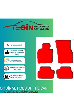 Mini Cooper F55 2015 Ve Sonrası -5kapı  Siyah Halı Bej Kenar Halı Paspas