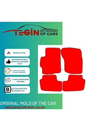 Mitsubishi Lancer Evo X 2007-2016 Prime Siyah Halı Bej Kenar Halı Paspas