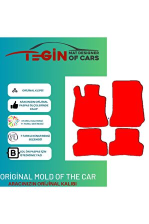 Mercedes B Serisi W245 2005-2011 Prime Siyah Halı Bej Kenar Halı Paspas
