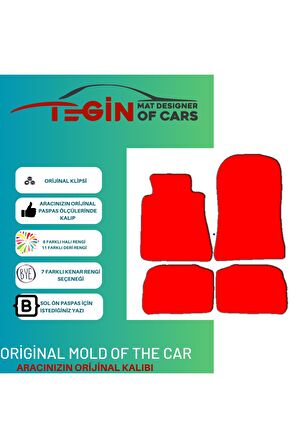 Mercedes E Serisi W210 1996-2003 Prime Siyah Halı Bej Kenar Halı Paspas