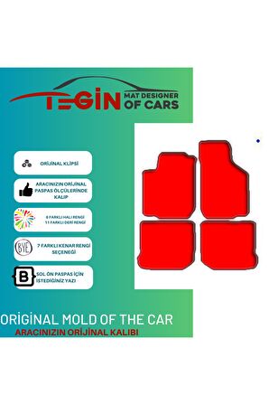 Volkwagen New Beetle 1998-2011 Prime Siyah Halı Bej Kenar Halı Paspas