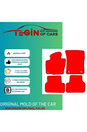 Volkwagen Passat B7 2011-2014 Prime Siyah Halı Bej Kenar Halı Paspas