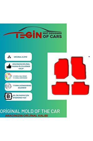 Honda Civic 1987-1991 -sedan Prime Siyah Halı Bej Kenar Halı Paspas