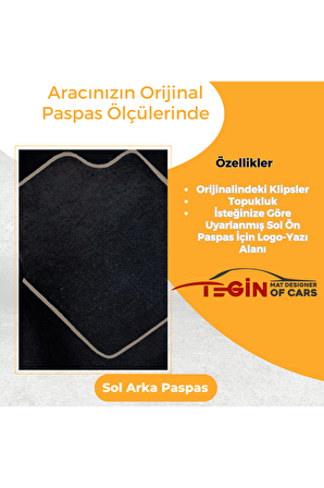 Hyundai Ix35 2009 Ve Sonrası Prime Siyah Halı Bej Kenar Halı Paspas