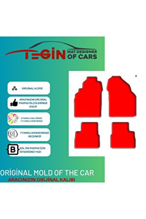 Nissan Primera P11 1995-2002 Prime Siyah Halı Bej Kenar Halı Paspas