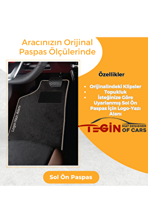 Opel Astra K 2015 Ve Sonrası Prime Siyah Halı Bej Kenar Halı Paspas