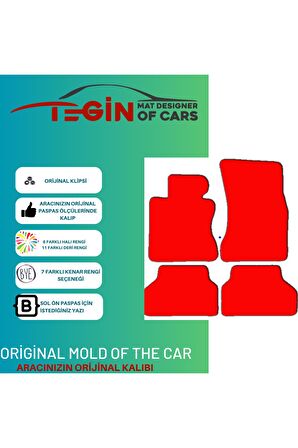 Bmw 5 Serisi E60 2004-2010 Prime Siyah Halı Bej Kenar Halı Paspas