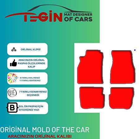 Chevrolet Camaro 1993-2002 Prime Siyah Halı Bej Kenar Halı Paspas