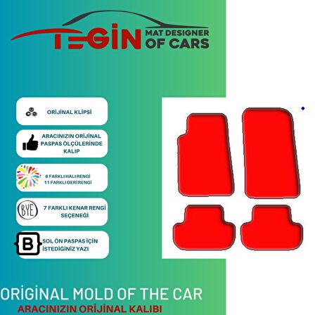 Chevrolet Camaro 2009-2016 Prime Siyah Halı Bej Kenar Halı Paspas