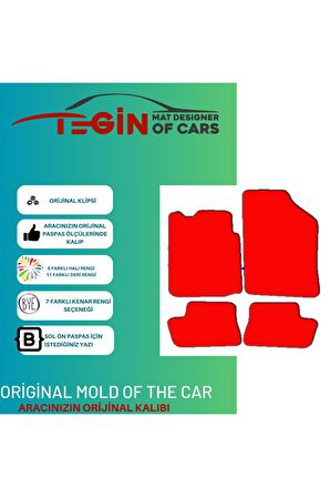 Citroen C2 2002 Ve Sonrası Prime Siyah Halı Bej Kenar Halı Paspas