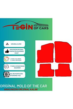 Citroen C3 2017 Ve Sonrası Prime Siyah Halı Bej Kenar Halı Paspas