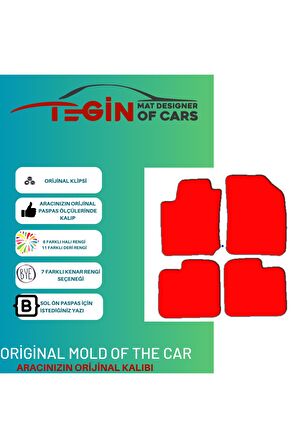 Fiat Stilo 2002 Ve Sonrası Prime Siyah Halı Bej Kenar Halı Paspas