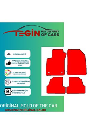 Opel Mokka 2012 Ve Sonrası Prime Siyah Halı Bej Kenar Halı Paspas