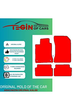 Renault Laguna 3 2007-2015 Prime Siyah Halı Bej Kenar Halı Paspas