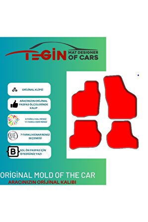 Skoda Octavia A5 2004-2012 Prime Siyah Halı Bej Kenar Halı Paspas