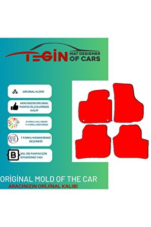 Skoda Suber B B6 2008-2015 Prime Siyah Halı Bej Kenar Halı Paspas