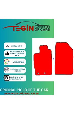 Toyota Yaris Hybrid 2012 + Prime Siyah Halı Bej Kenar Halı Paspas