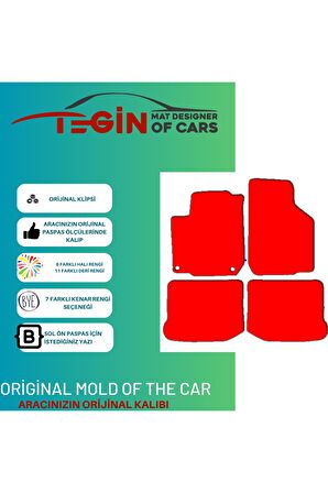 Volkwagen Golf 4 1997-2004 Prime Siyah Halı Bej Kenar Halı Paspas