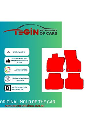 Volkwagen Passat B8 2015 + Prime Siyah Halı Bej Kenar Halı Paspas