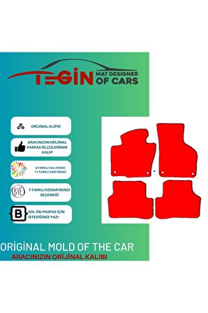 Volkwagen Passat Cc 2008 + Prime Siyah Halı Bej Kenar Halı Paspas