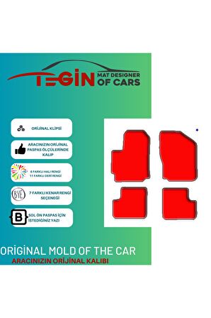 Daihatsu Sirion 2005-2010 Prime Siyah Halı Bej Kenar Halı Paspas