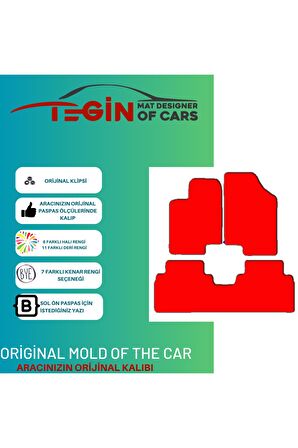 Kia Venga 2009 Ve Sonrası Prime Siyah Halı Bej Kenar Halı Paspas