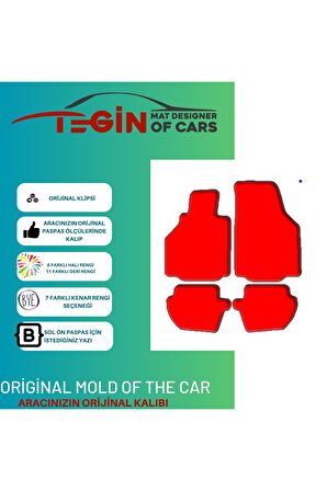 Porsche 911 996 1998-2004 Prime Siyah Halı Bej Kenar Halı Paspas