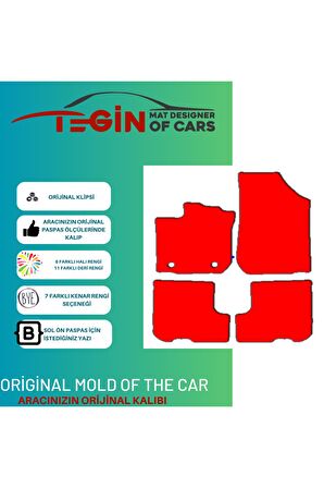 Renault Clio Symbol 2013+ Prime Siyah Halı Bej Kenar Halı Paspas