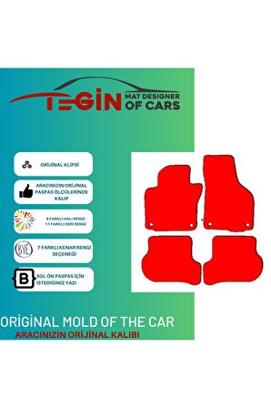 Volkwagen Jetta 2005-2010 Prime Siyah Halı Bej Kenar Halı Paspas