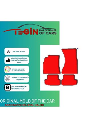 Audi A5 Cabrio 2007-2016 Prime Siyah Halı Bej Kenar Halı Paspas