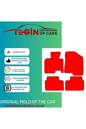 Kia Ceed 2012 Ve Sonrası Prime Siyah Halı Bej Kenar Halı Paspas