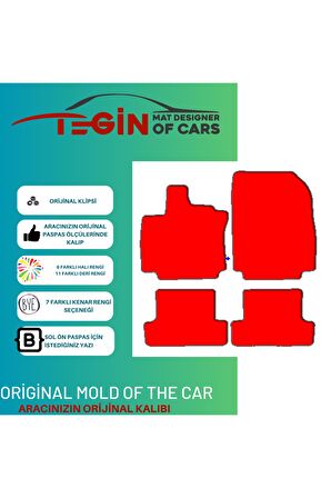 Renault Clio 3 2005-2011 Prime Siyah Halı Bej Kenar Halı Paspas