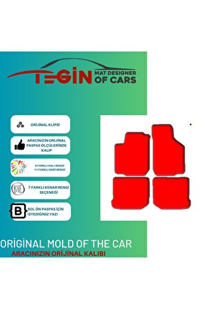 Seat Toledo 1m 1998-2005 Prime Siyah Halı Bej Kenar Halı Paspas