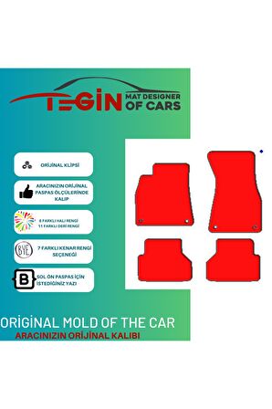 Audi A7 2018 Ve Sonrası Prime Siyah Halı Bej Kenar Halı Paspas