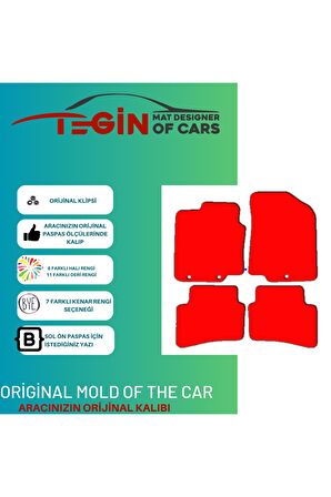 Kia Rio 2011-2017 3.jen Prime Siyah Halı Bej Kenar Halı Paspas