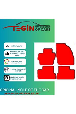 Mazda 3 2009 Ve Sonrası Prime Siyah Halı Bej Kenar Halı Paspas