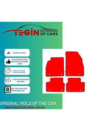 Opel Insignia 2013-2017 Prime Siyah Halı Bej Kenar Halı Paspas